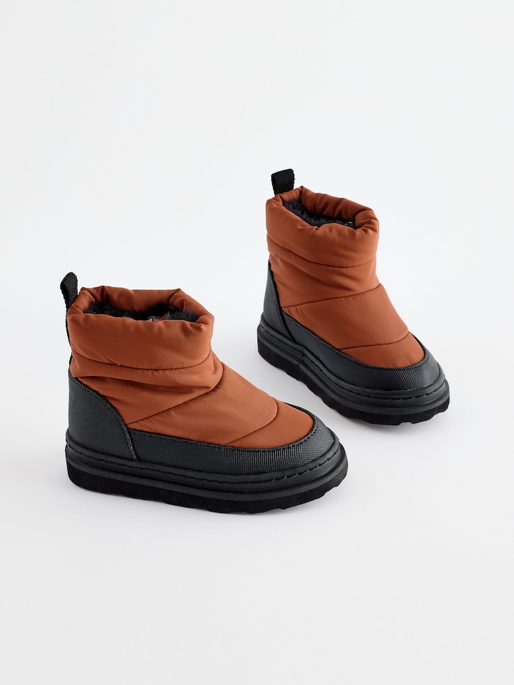 Brown Quilted Warm Lined Water Repellant Boots - Image 1 of 6