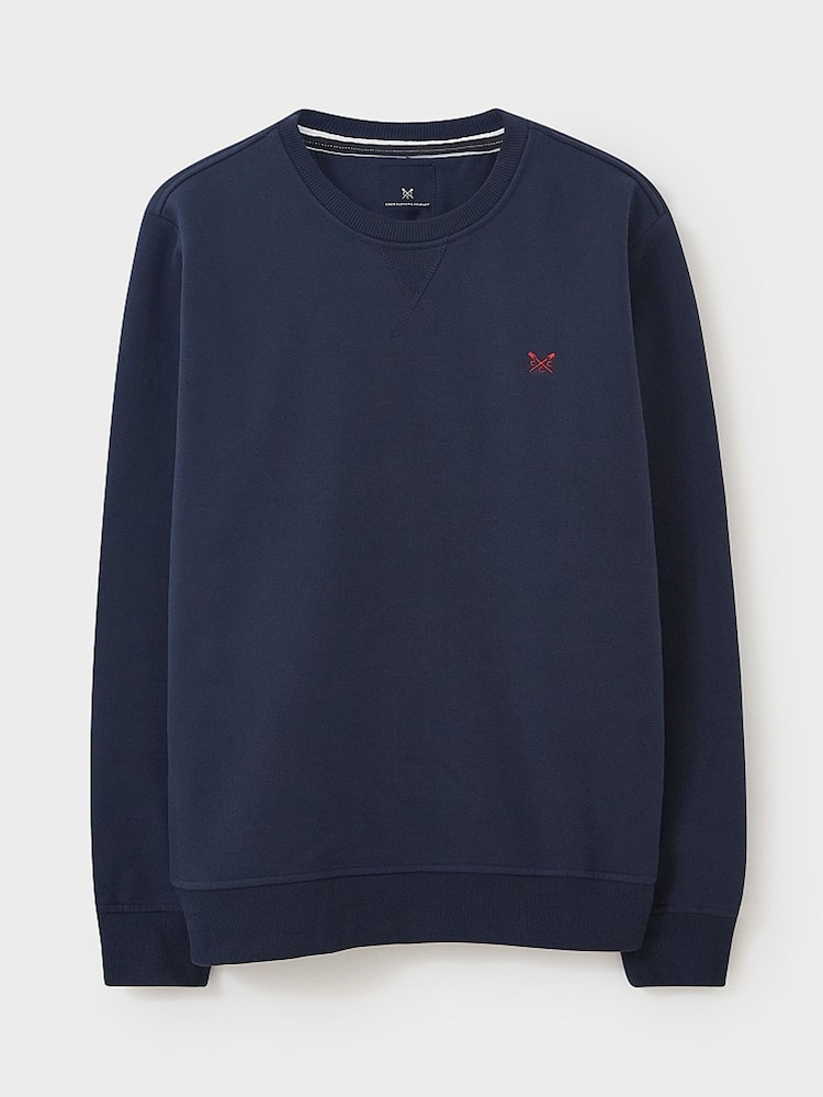 Crew Clothing Blue Crossed Oars Crew Neck Sweatshirt - Image 4 of 4