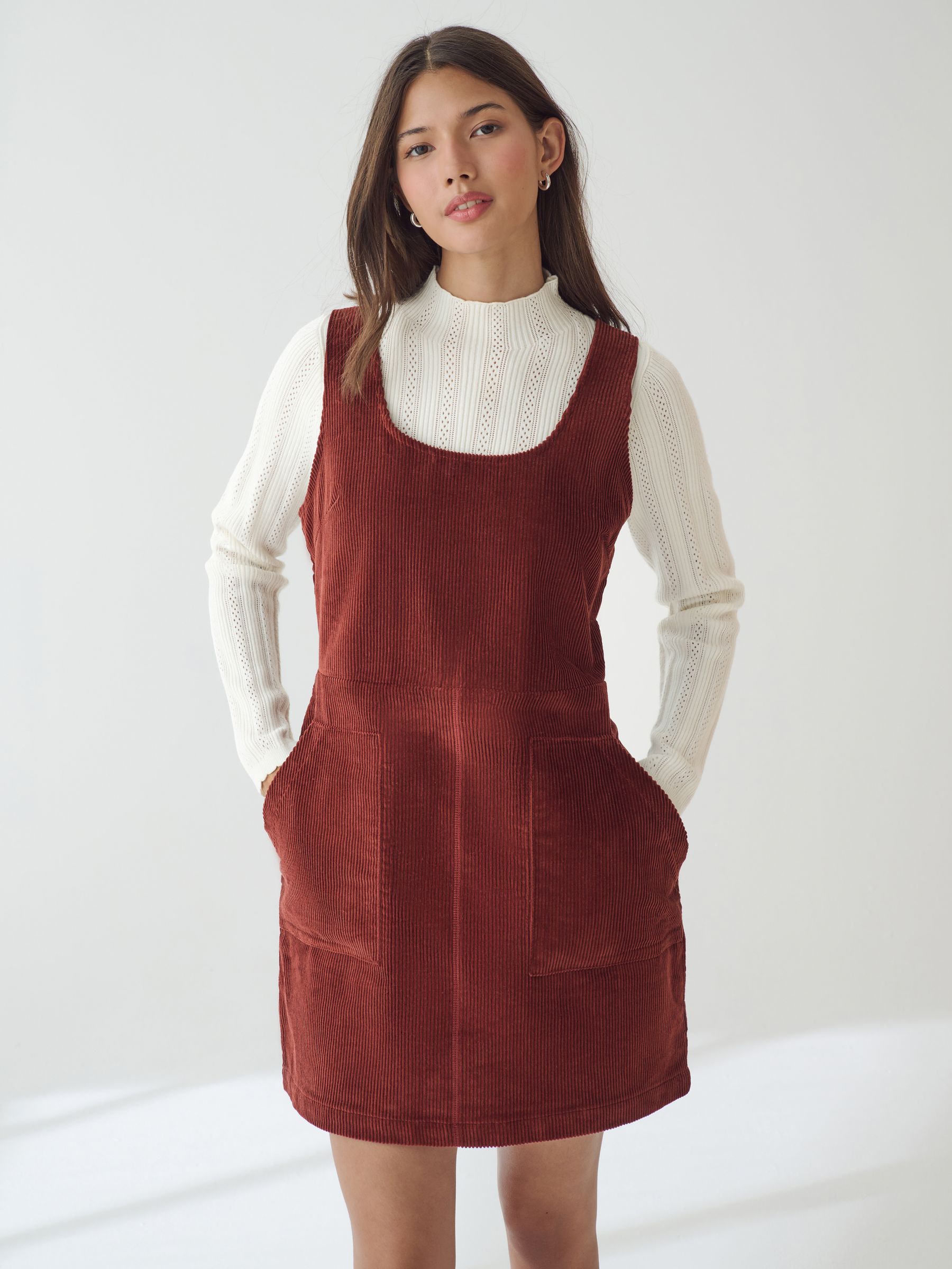 Rust pinafore top