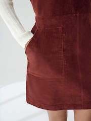 Rostbraun - Kurzes Strickpulloverkleid im Lagenlook aus 100 % Baumwoll-Cord - Bild 3 von 6