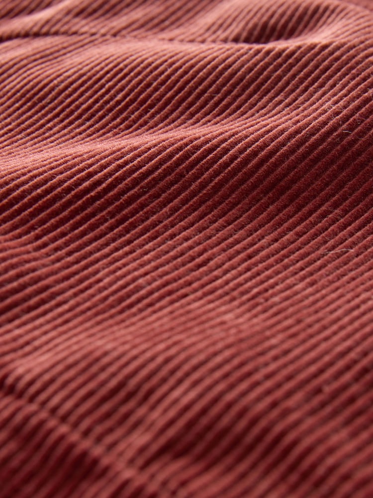 Rostbraun - Kurzes Strickpulloverkleid im Lagenlook aus 100 % Baumwoll-Cord - Bild 6 von 6
