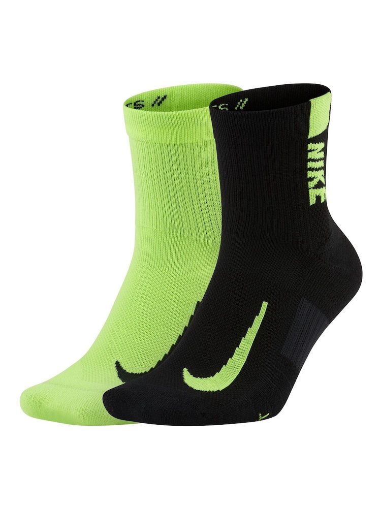 Nike Natural Multiplier Running Ankle Socks 2 Pack - Image 1 of 3