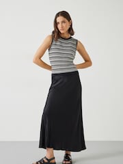 Hush Black Remi Satin Maxi Skirt - Image 1 of 5