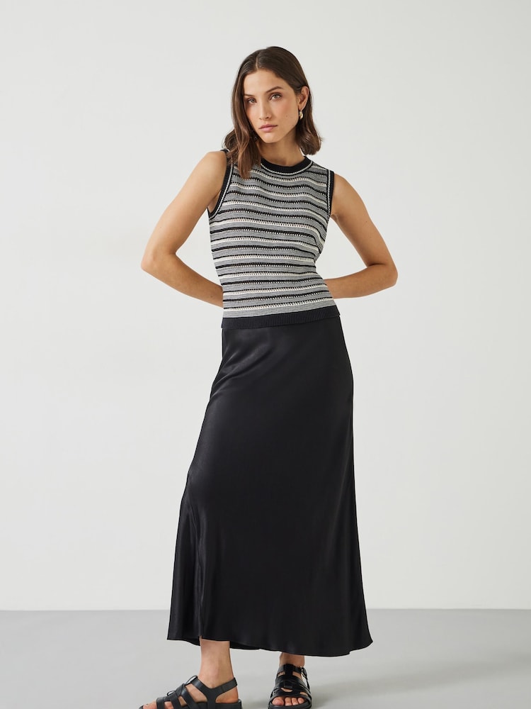 Hush Black Remi Satin Maxi Skirt - Image 1 of 5