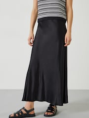 Hush Black Remi Satin Maxi Skirt - Image 2 of 5