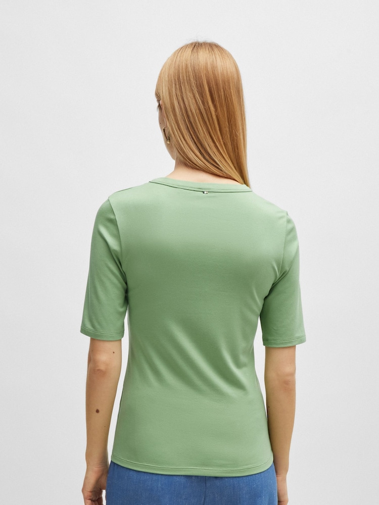 BOSS Sage Green Slim Fit Stretch Modal Blend T-Shirt - Image 2 of 5