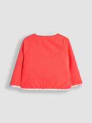 JoJo Maman Bébé Fuchsia Toadstool Floral Quilted Reversible Jacket - Image 5 of 6