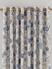 Joules Blue Indienne Floral Blackout Eyelet Eyelet Curtains - Image 2 of 2