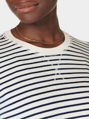 Sweaty Betty Lily White Stripe After Class Longline Sweatshirt - Image 5 of 7