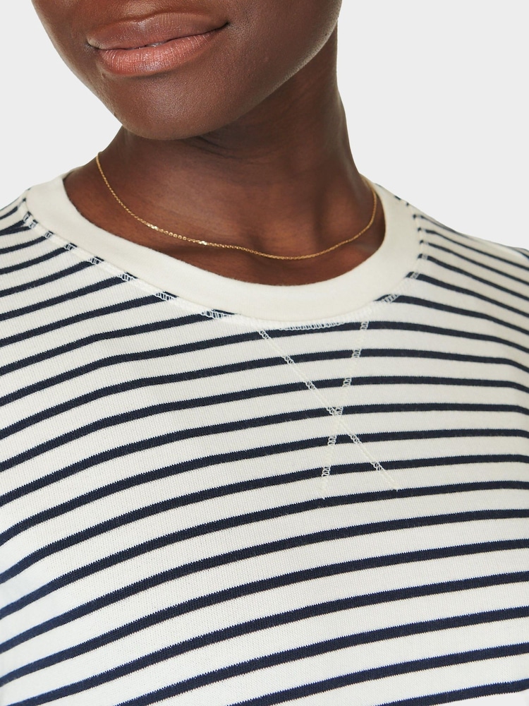 Sweaty Betty Lily White Stripe After Class Longline Sweatshirt - Image 5 of 7