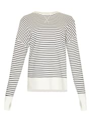 Sweaty Betty Lily White Stripe After Class Longline Sweatshirt - Image 7 of 7