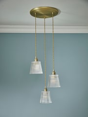 Laura Ashley Brass Callaghan 3 Light Cluster Pendant Ceiling Light - Image 2 of 6