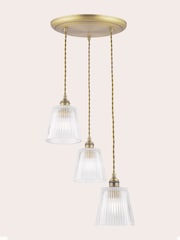 Laura Ashley Brass Callaghan 3 Light Cluster Pendant Ceiling Light - Image 4 of 6