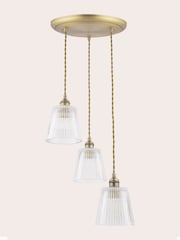 Laura Ashley Brass Callaghan 3 Light Cluster Pendant Ceiling Light - Image 5 of 6