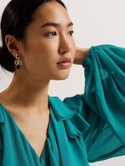 Ted Baker Green Keina Long Sleeve Maxi Dress With Ruffles - Image 4 of 6