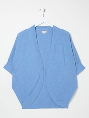 FatFace Iris Blue Cocoon Edge Cardigan - Image 5 of 5