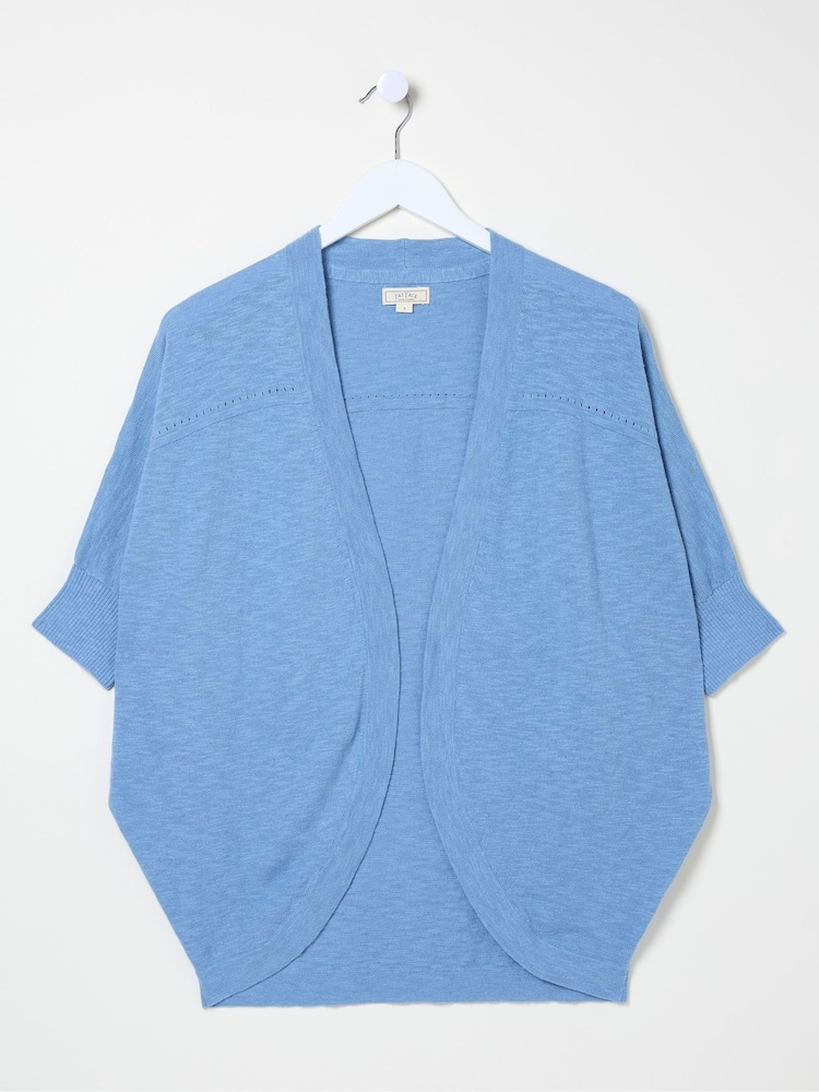 FatFace Iris Blue Cocoon Edge Cardigan - Image 5 of 5
