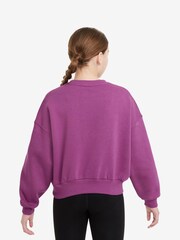 Nike Purple Fuschia Club Fleece Boxy Crewneck Sweatshirt - Image 2 of 3