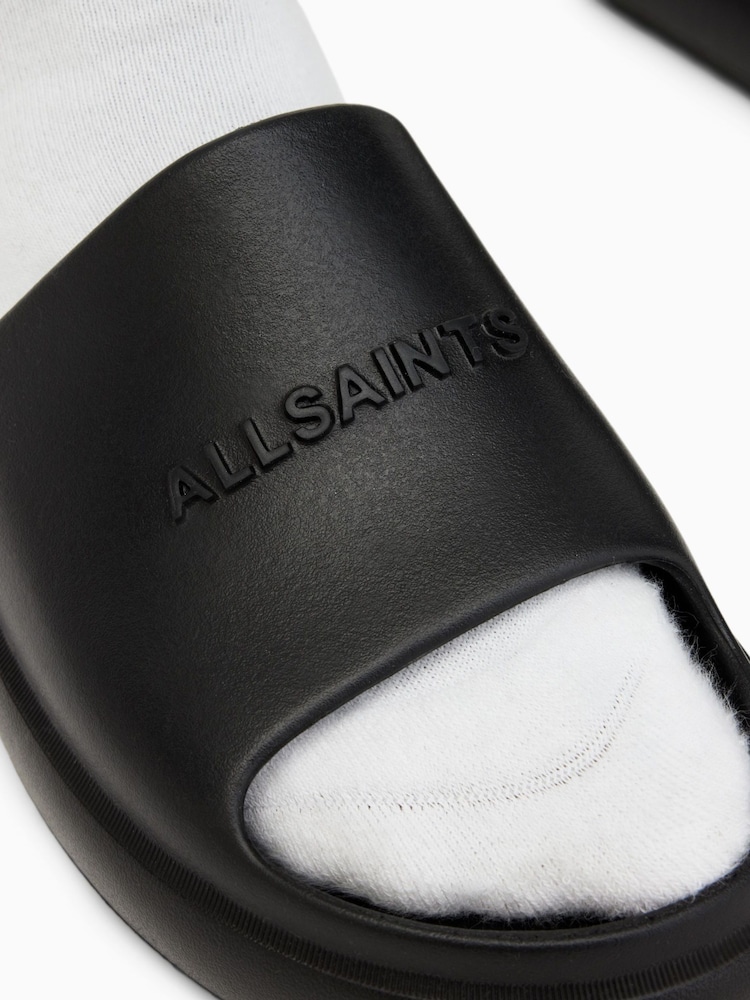 AllSaints Black Dune Sliders - Image 7 of 7