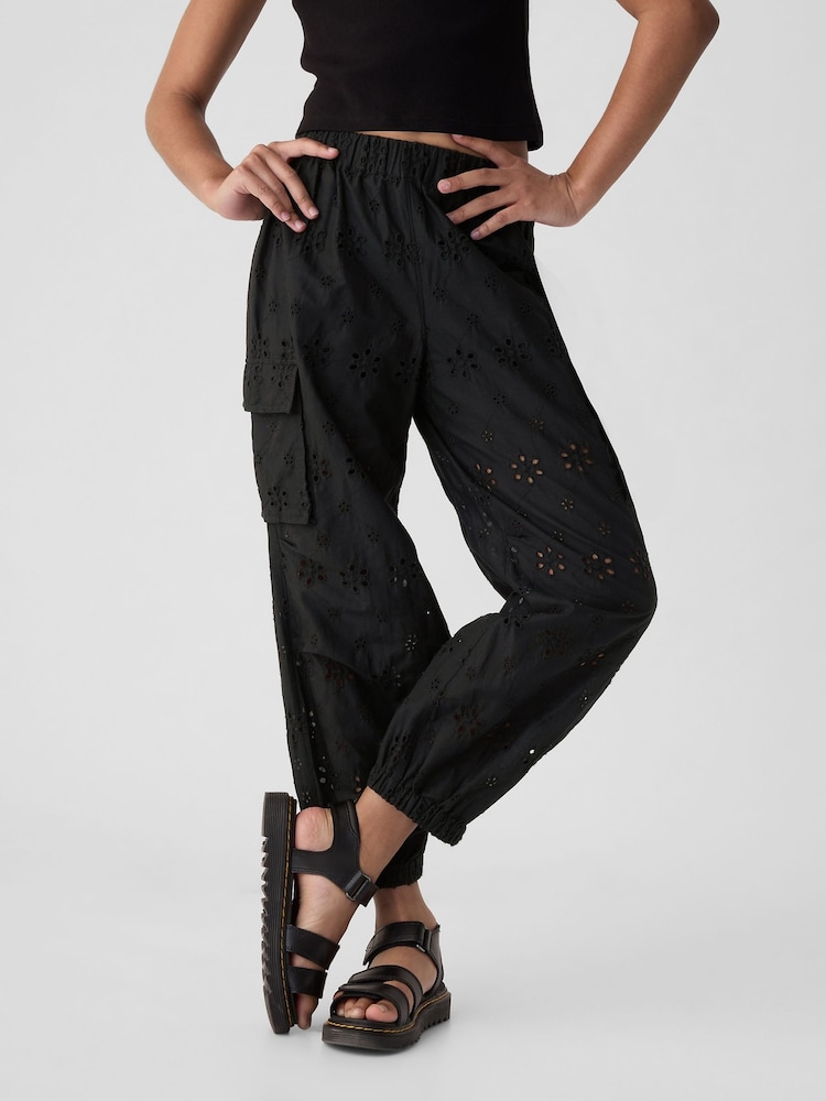 Gap Black Pull On Cargo Parachute Trousers (4-13yrs) - Image 1 of 5