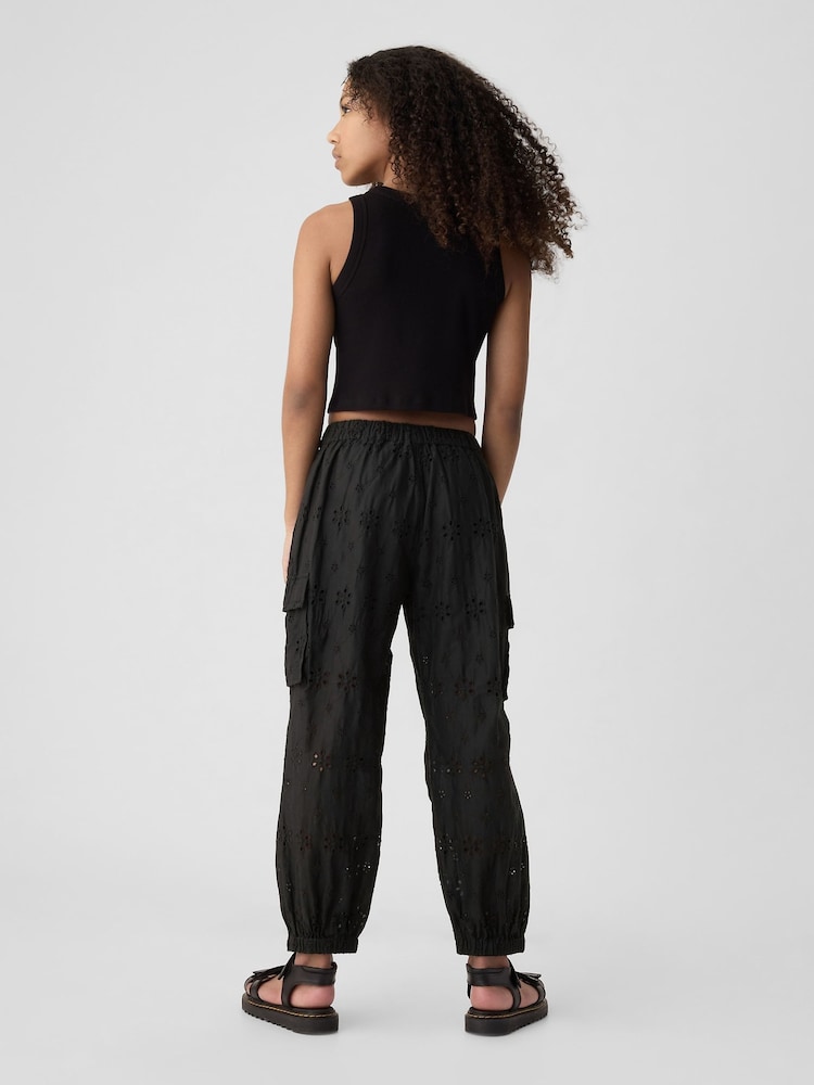 Gap Black Pull On Cargo Parachute Trousers (4-13yrs) - Image 2 of 5 Gap Black Pull On Cargo Parachute Trousers (4-13yrs) - Image 2 of 5