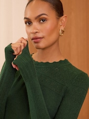 Love & Roses Green Petite Fine Gauge Stitch Detail Jumper - Image 2 of 4