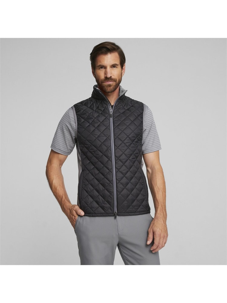 Puma Black Golf Frost Quilted Mens Vest - Image 1 of 10 Puma Black Golf Frost Quilted Mens Vest - Image 1 of 10