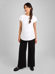 JoJo Maman Bébé Black Jersey Maternity Wide Leg Trousers - Image 3 of 4