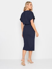 Long Tall Sally Blue Scuba Wrap Midi Dress - Image 3 of 5
