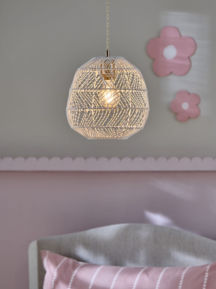 White Tahiti Easy Fit Pendant Light Shade - Image 1 of 5 White Tahiti Easy Fit Pendant Light Shade - Image 1 of 5