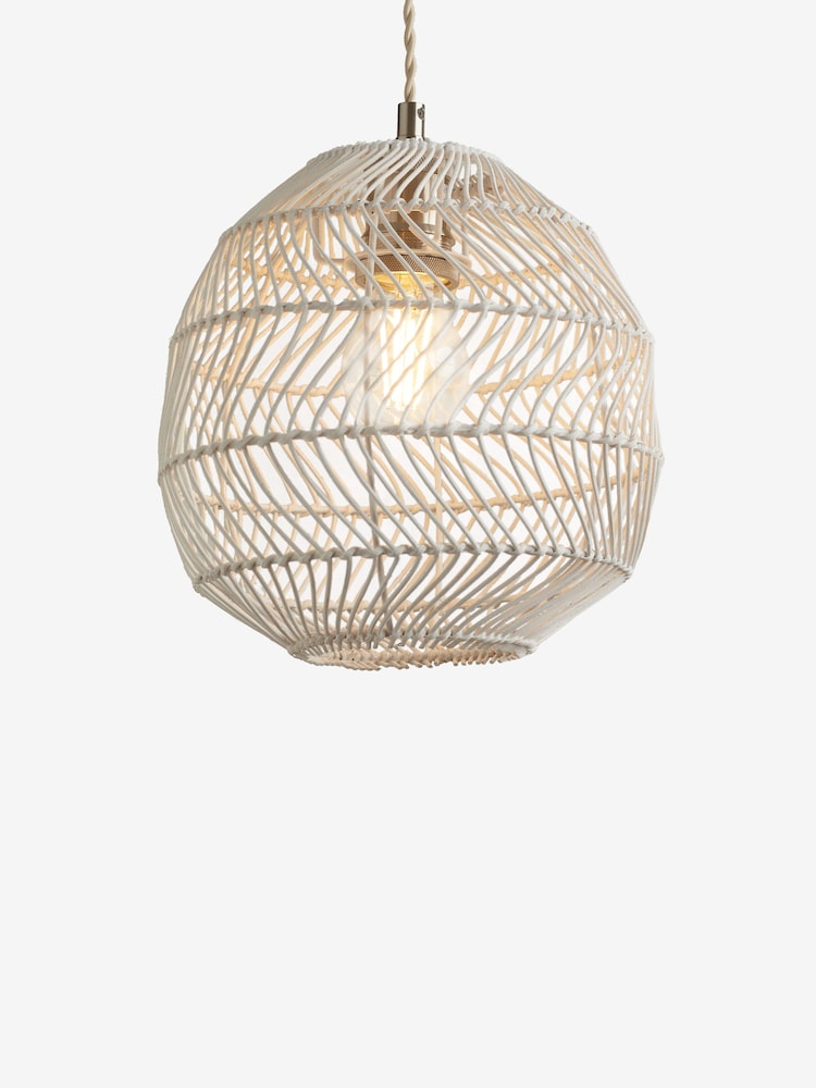 White Tahiti Easy Fit Pendant Light Shade - Image 5 of 5 White Tahiti Easy Fit Pendant Light Shade - Image 5 of 5
