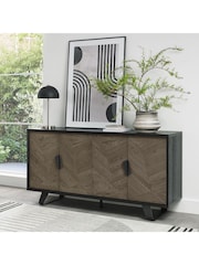 Bentley Designs Weathered Oak Peppercorn Emerson Wide Sideboard - Image 1 of 6