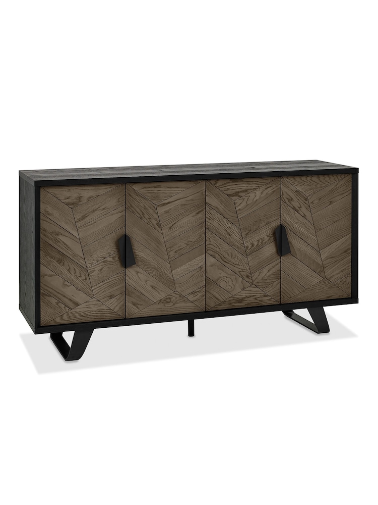 Bentley Designs Weathered Oak Peppercorn Emerson Wide Sideboard - Image 2 of 6