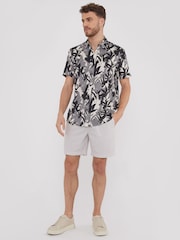 Threadbare Grey Print Short Sleeve Shirt - Image 4 of 5