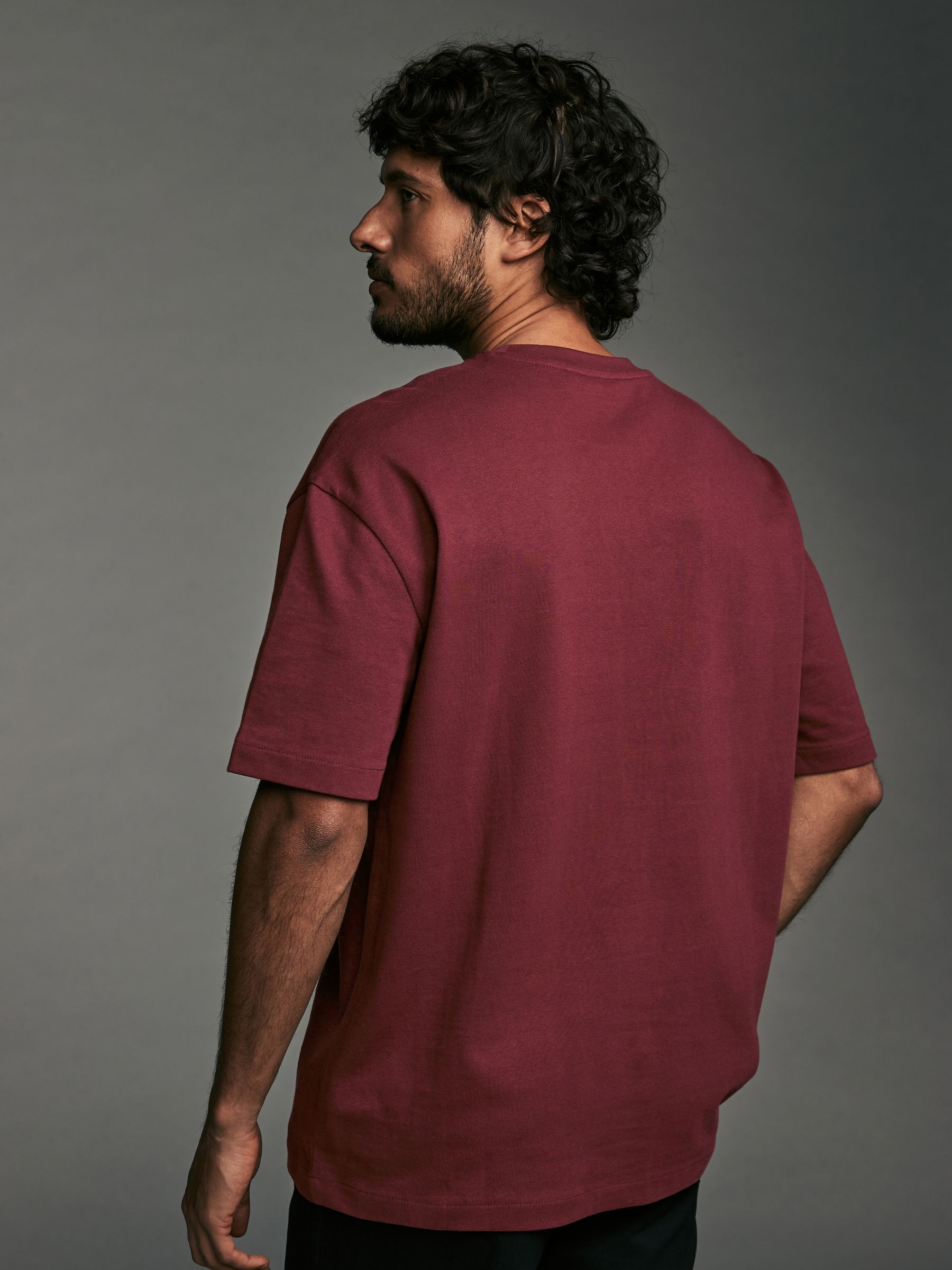 Buy Blue/Burgundy Red/Green Relaxed Fit Heavyweight T-Shirts