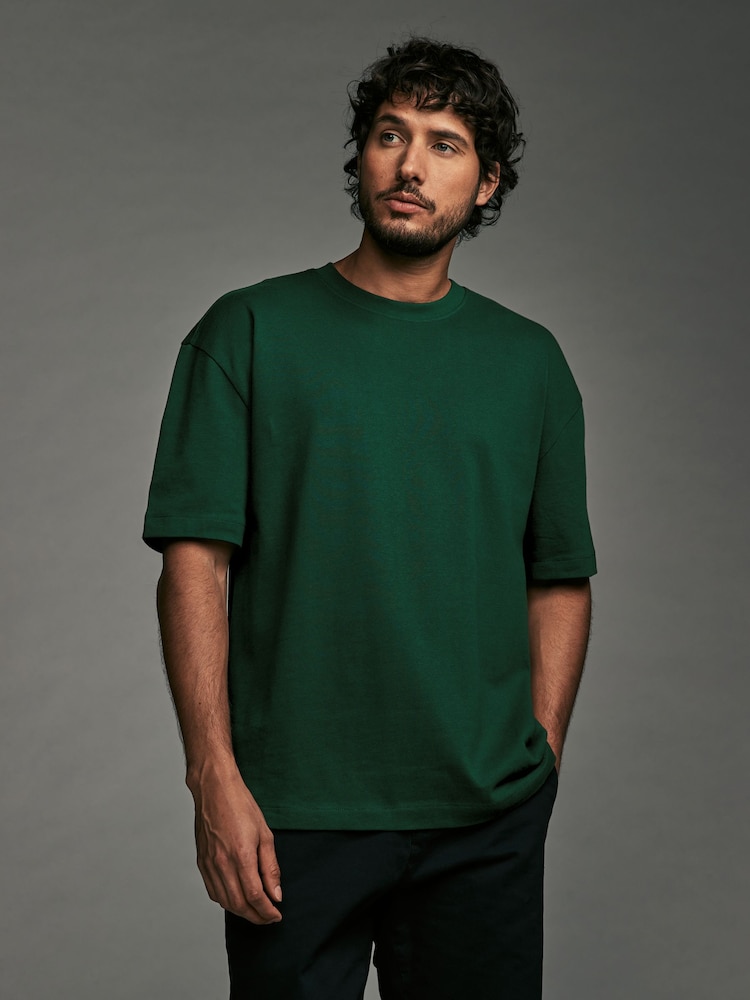 Bleu/bordeaux Rouge/Vert - Coupe ample - Lot de 3 t-shirts épais - Image 5 of 12