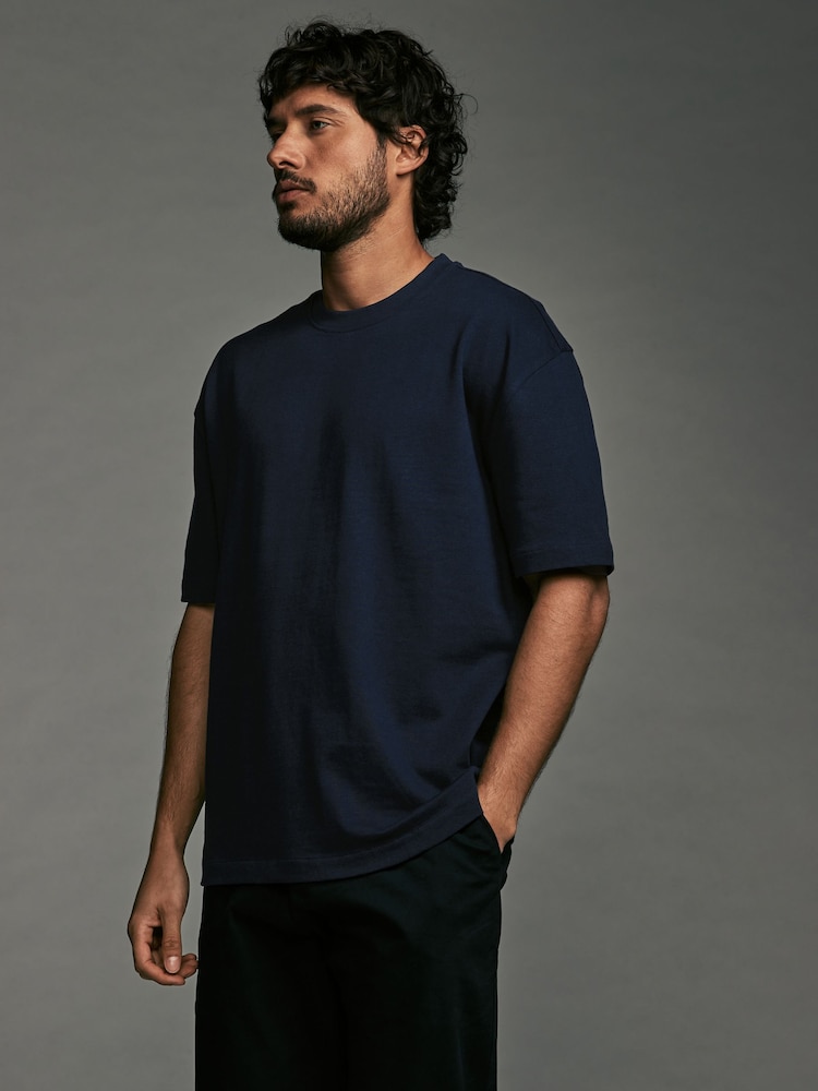 Bleu/bordeaux Rouge/Vert - Coupe ample - Lot de 3 t-shirts épais - Image 6 of 12
