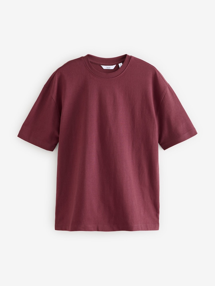 Bleu/bordeaux Rouge/Vert - Coupe ample - Lot de 3 t-shirts épais - Image 8 of 12