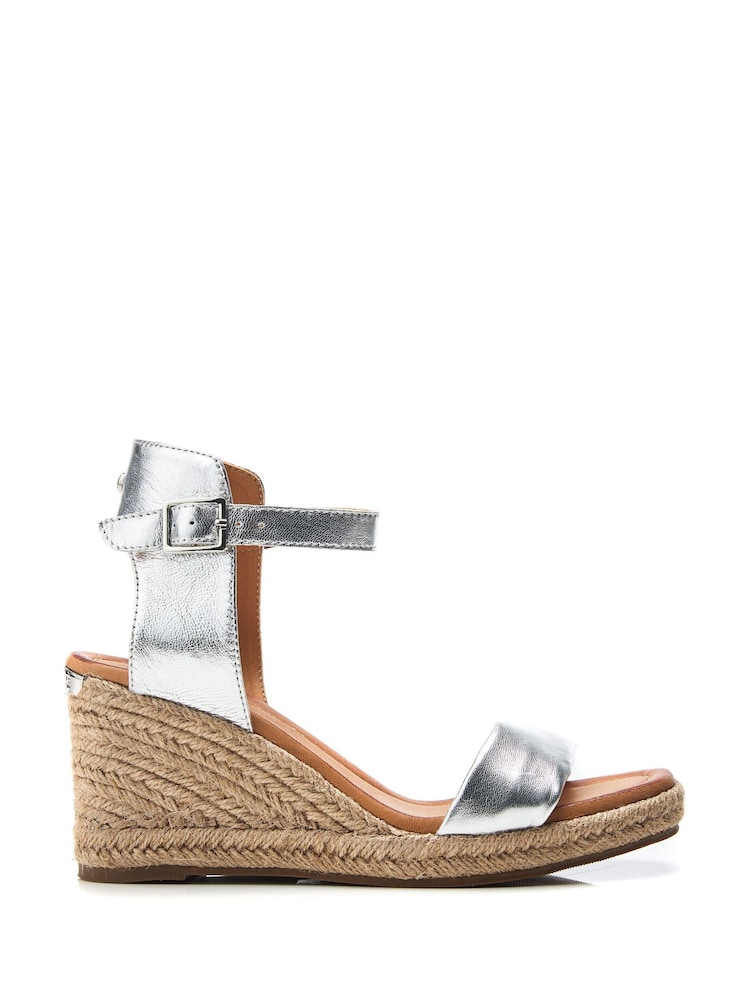Plateado - Sandalias de cuña con dos tiras y punta cuadrada Phyllis de Moda in Pelle - Imagen 1 de 4 Plateado - Sandalias de cuña con dos tiras y punta cuadrada Phyllis de Moda in Pelle - Imagen 1 de 4