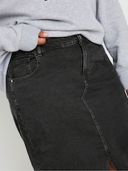 Yours Curve Black Midi Denim Skirt - Image 5 of 5