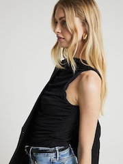 River Island Black Ruched High Neck Top - Image 3 of 6