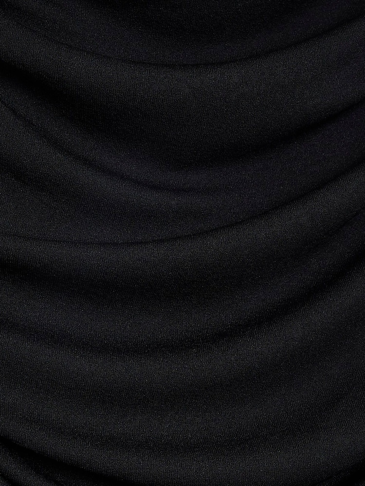 River Island Black Ruched High Neck Top - Image 6 of 6