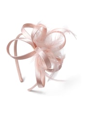 Aela Blush Pink Aliceband Feather Fascinator - Image 3 of 4