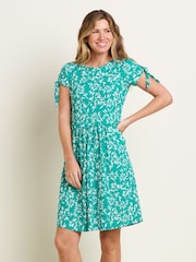 Brakeburn Green 100% Cotton Bamboo Leaves Dress - Image 1 of 4