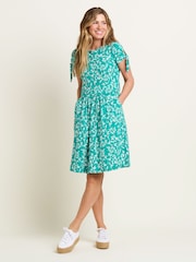 Brakeburn Green 100% Cotton Bamboo Leaves Dress - Image 4 of 4