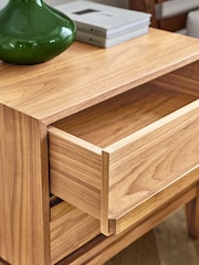 Jasper Conran London Oak 2 Drawer Belgrave Walnut 2 Drawer Bedside - Image 3 of 10