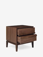 Jasper Conran London Oak 2 Drawer Belgrave Walnut 2 Drawer Bedside - Image 6 of 10