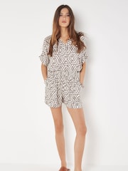 Apricot Grey Geo Print Shorts - Image 4 of 4