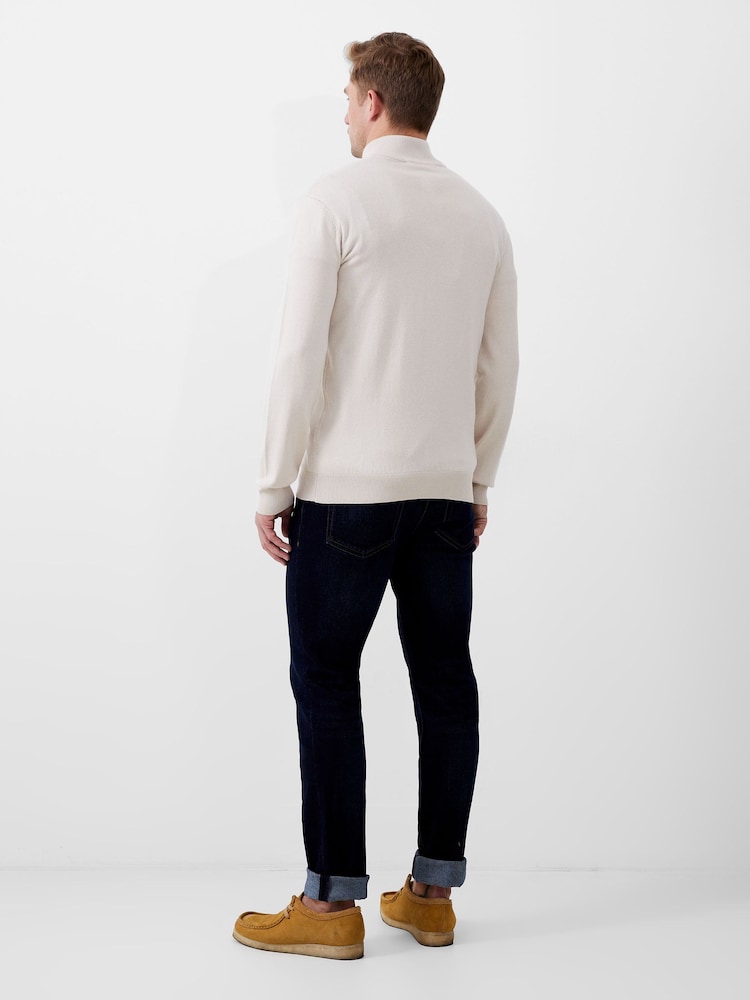 French Connection Natural Quarter Zip Funnel Neck Jumper - Image 2 of 3
