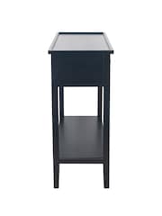 Pacific Satin Black Pine Wood 2 Drawer Console Table - Image 6 of 6